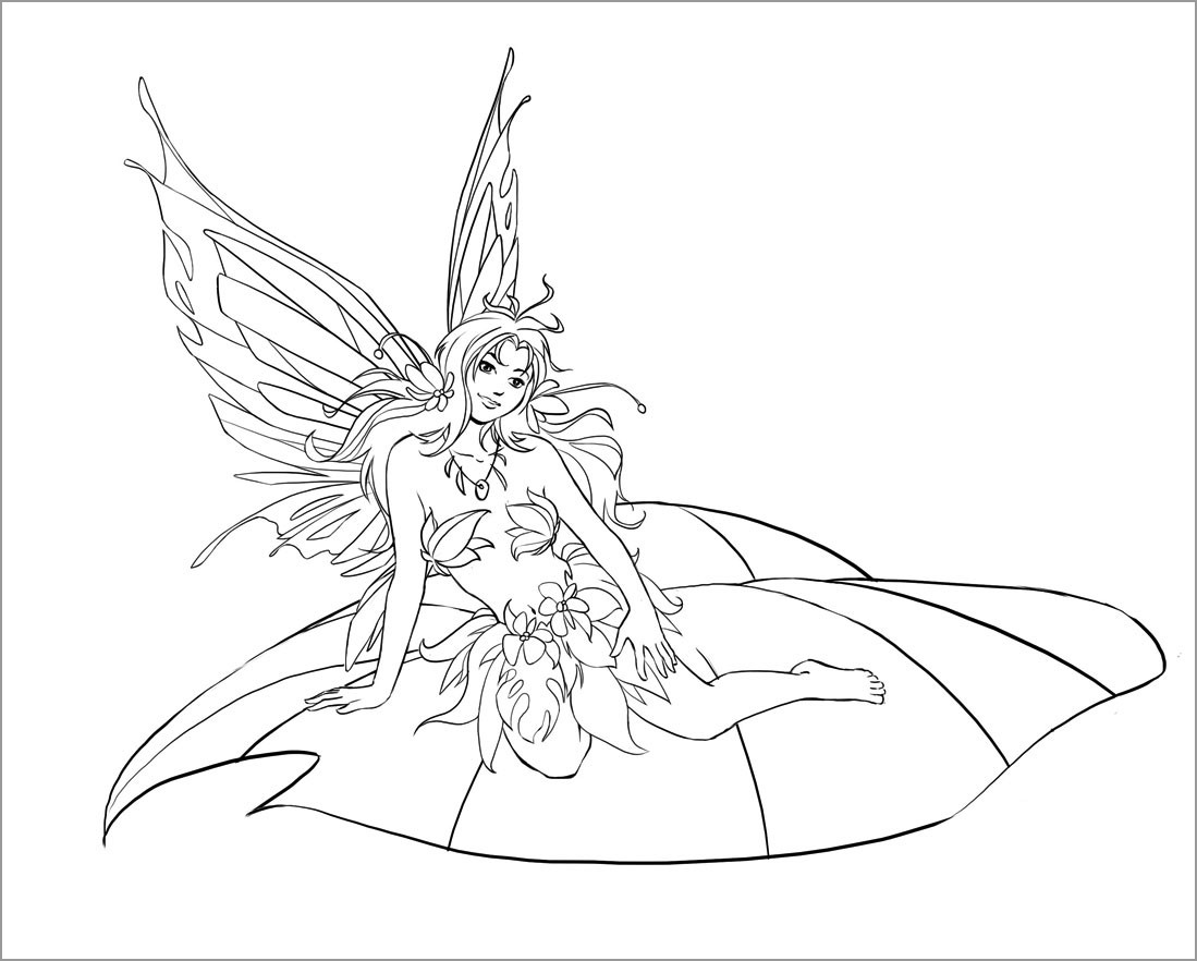 Fairy Coloring Pages - ColoringBay