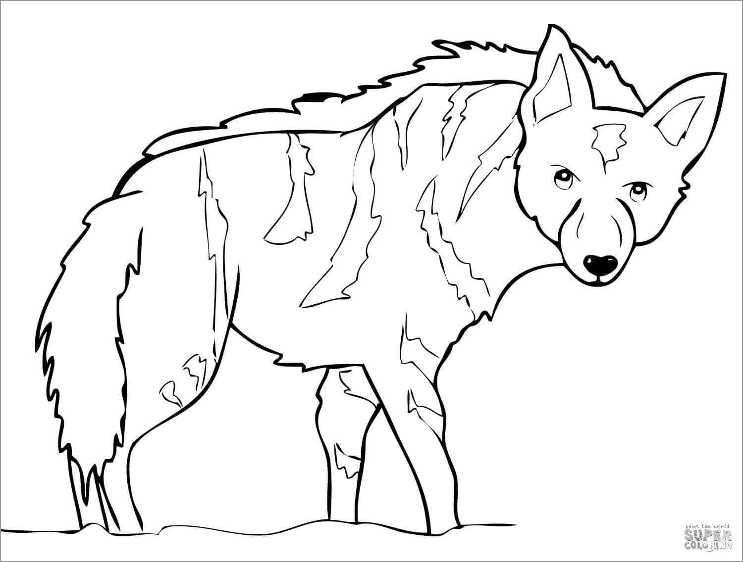 Printable Hyena Coloring Page