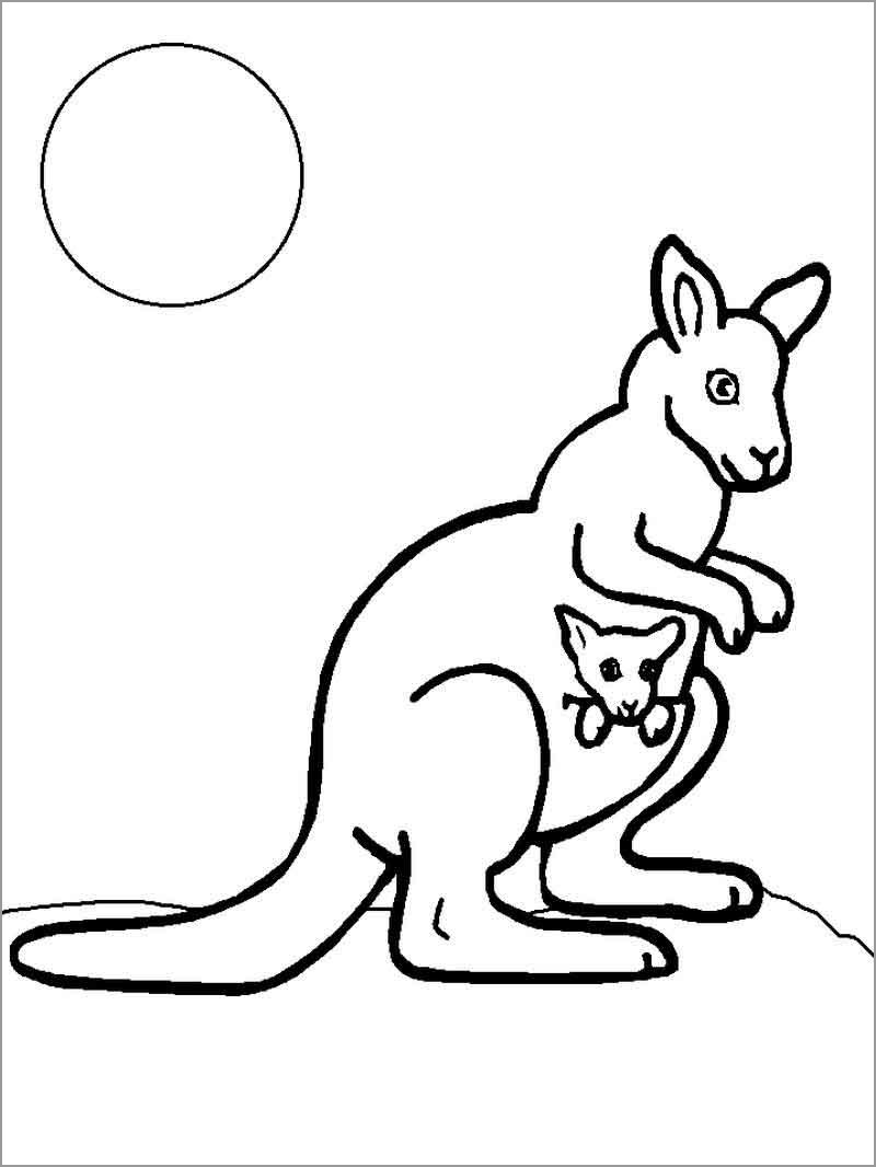 Printable Kangaroo Coloring Page