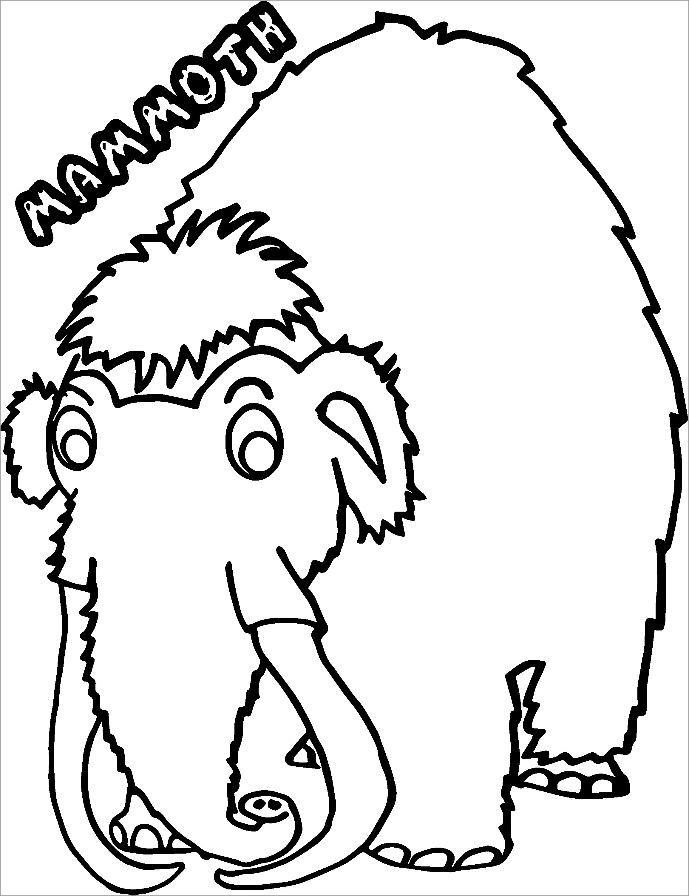Printable Mammoth Coloring Page