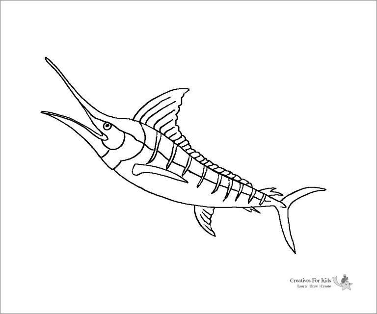 Printable Marlin Coloring Page - ColoringBay