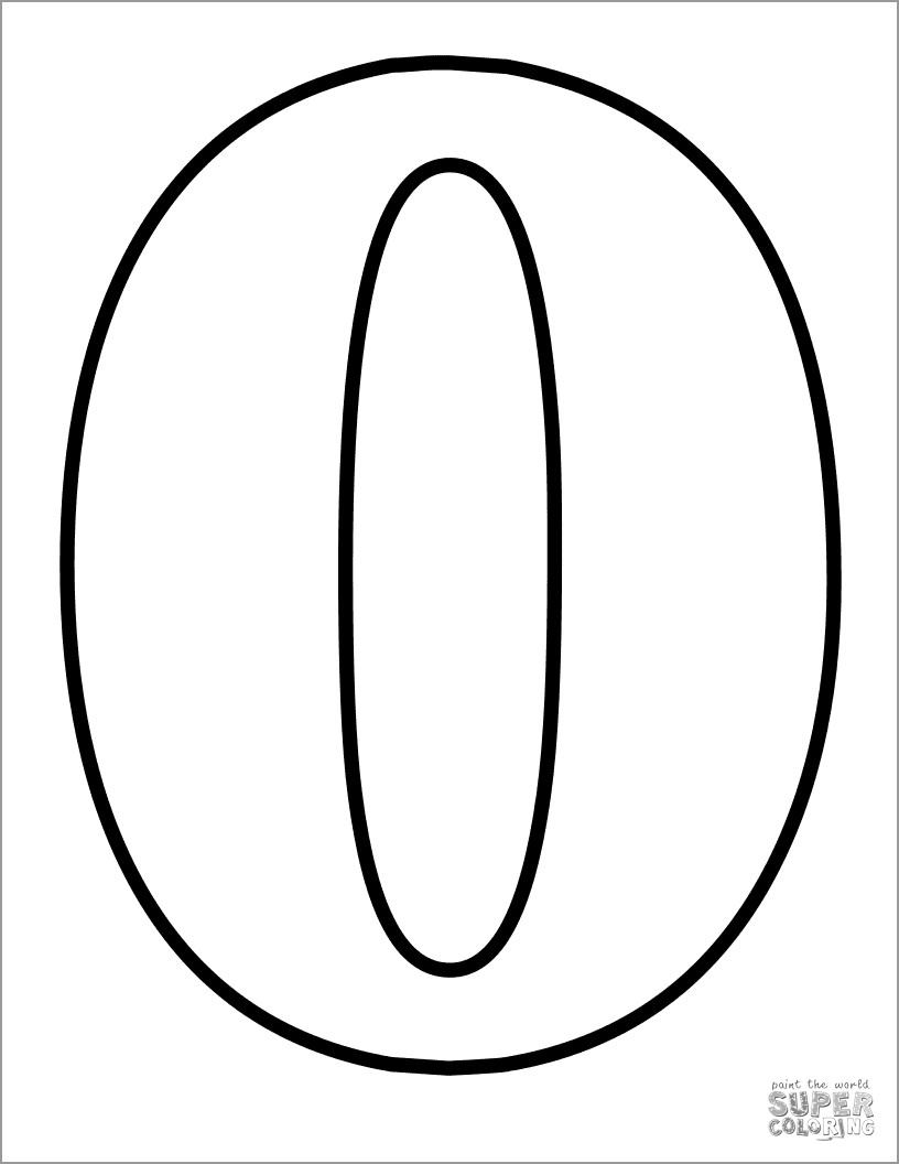 Printable Number 0 Coloring Page