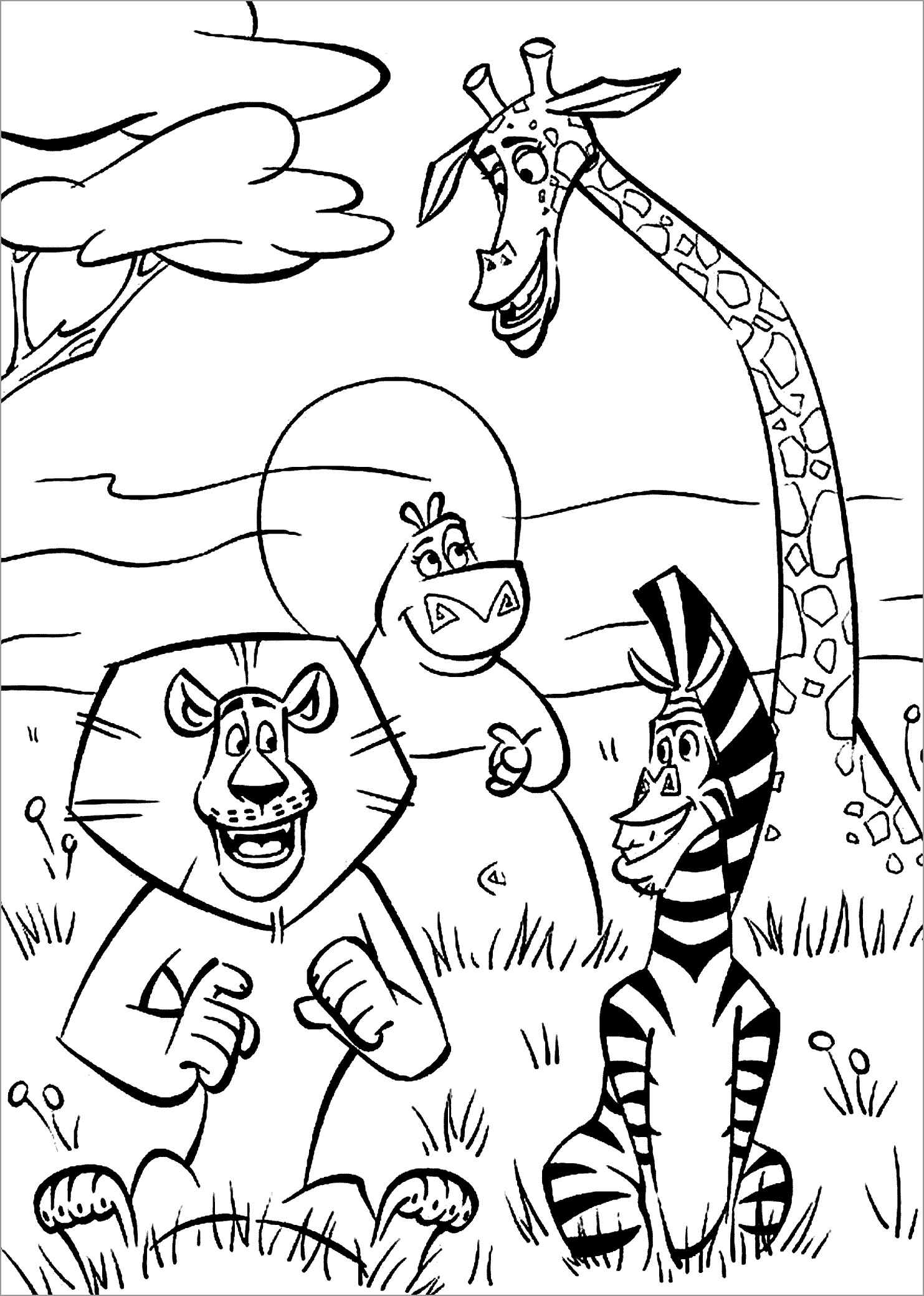 Printable Of Madagascar Animals Coloring Pages for Kids