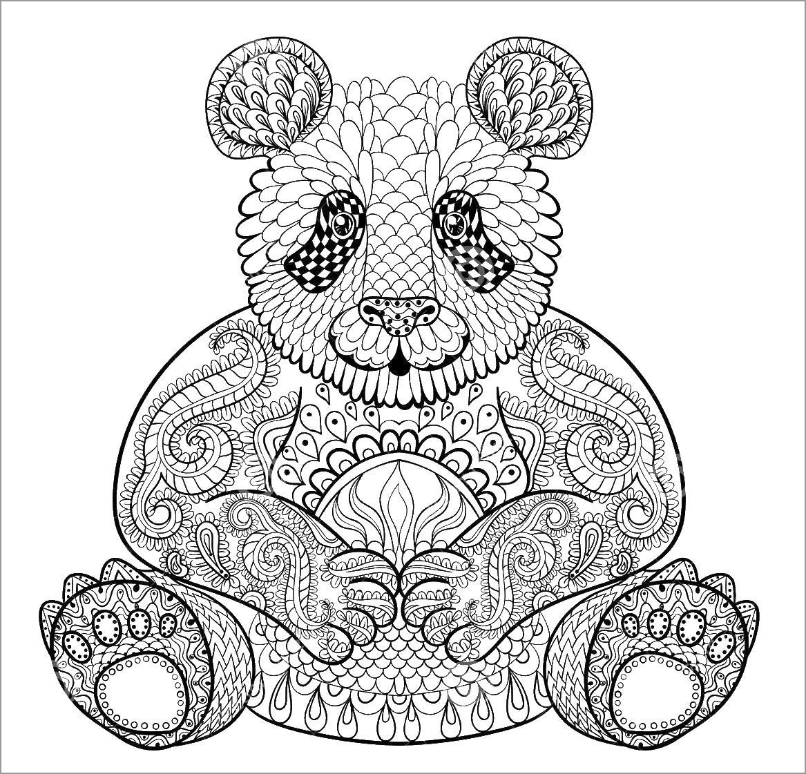 Printable Panda Coloring Pages for Adult