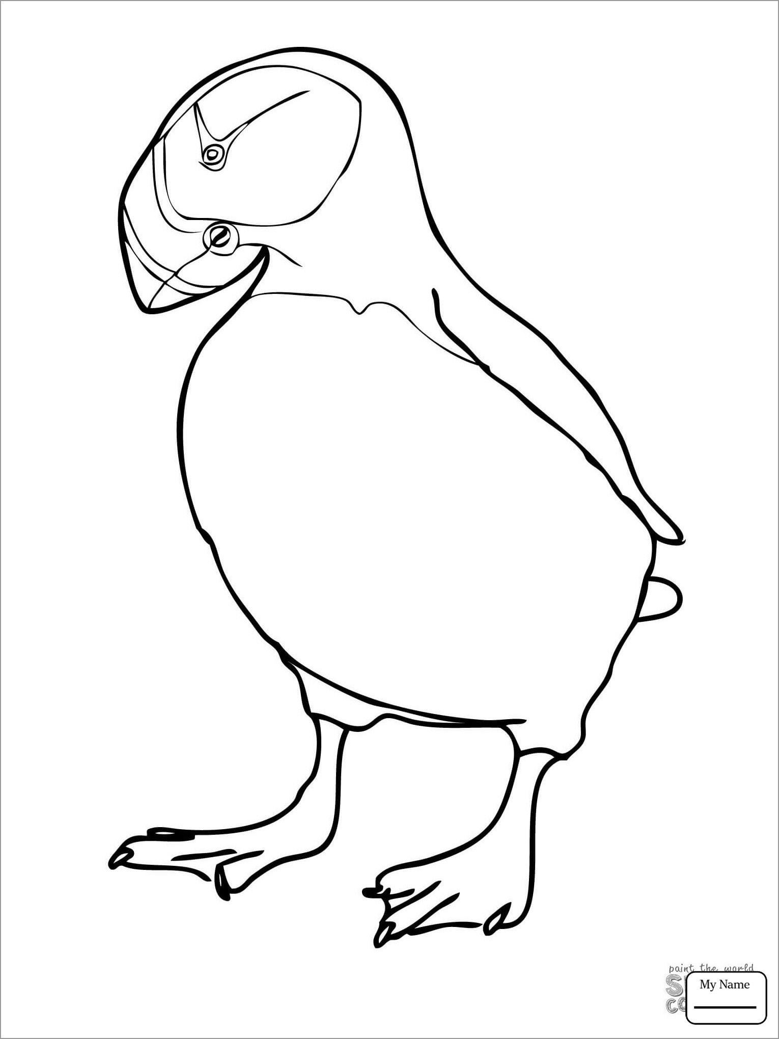 Printable Puffins Coloring Page