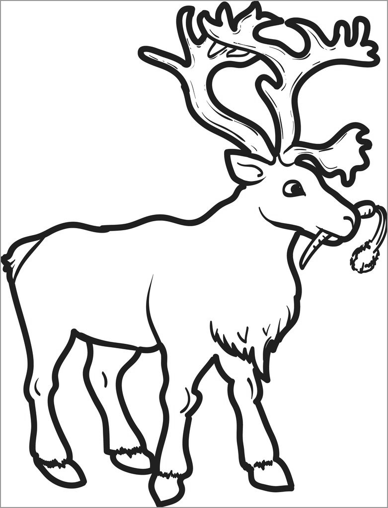 Printable Reindeer Coloring Page for Kids ColoringBay