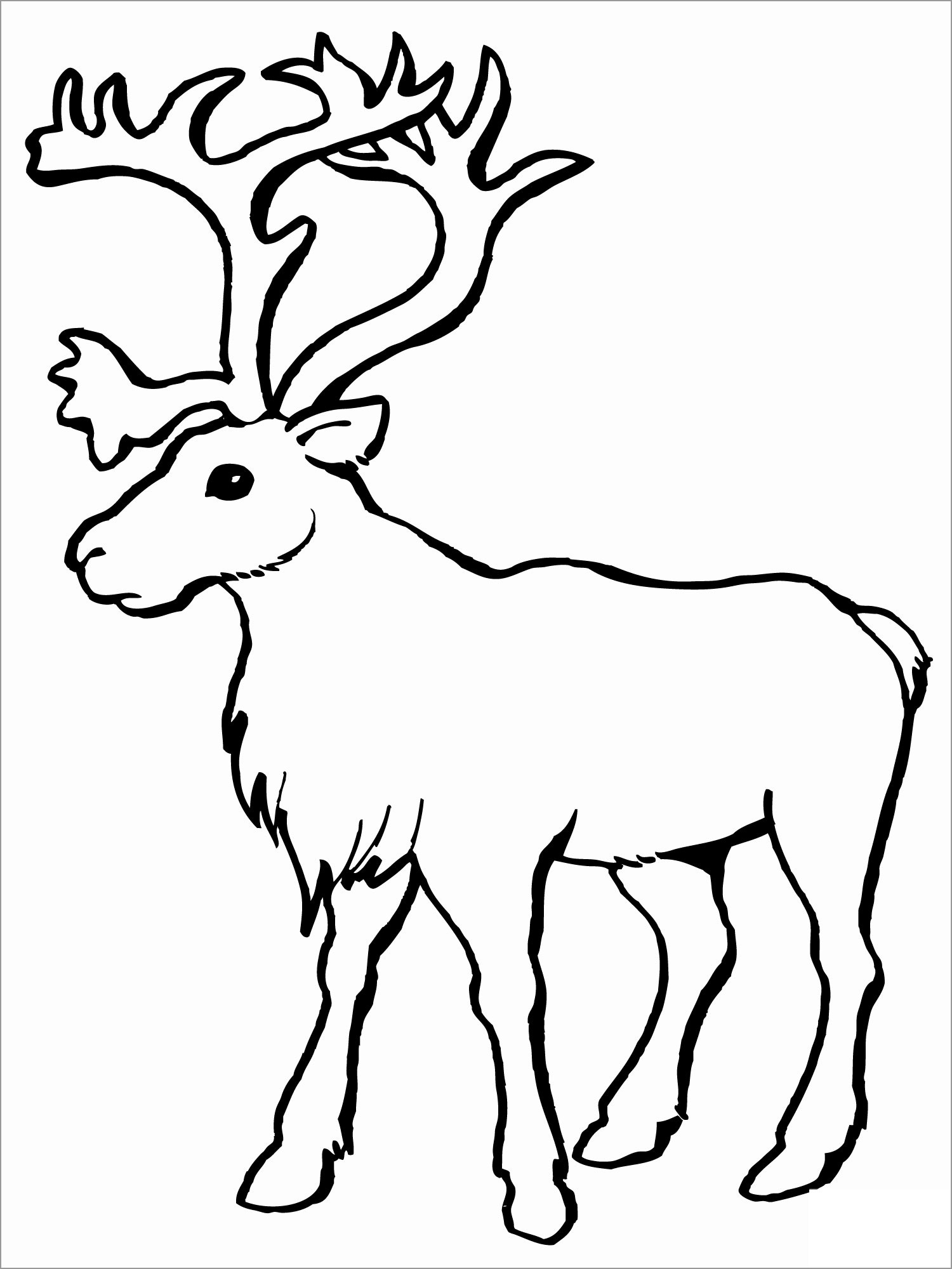 Printable Reindeer Coloring Page to Print