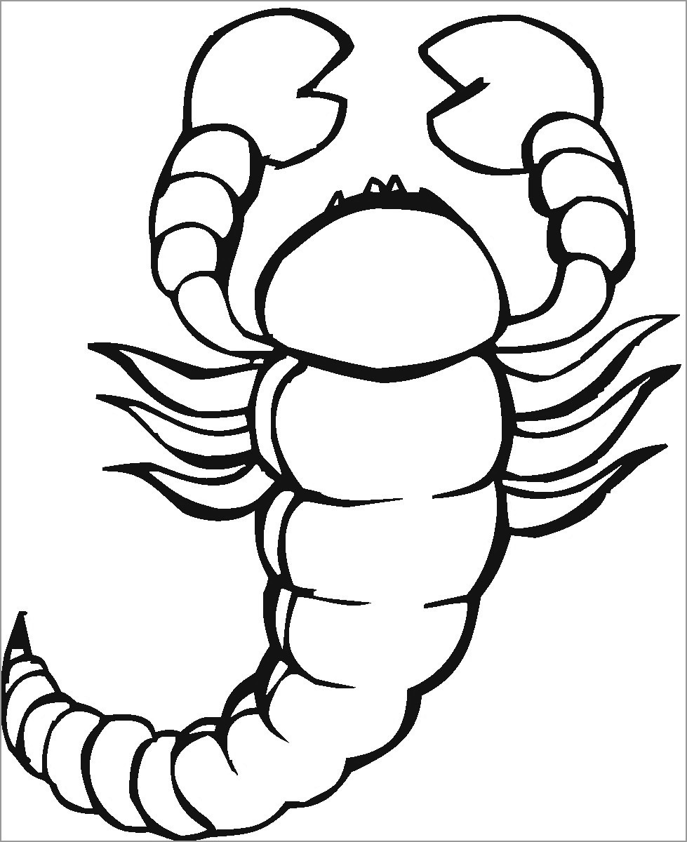 Printable Scorpion Coloring Pages for Kindergarten
