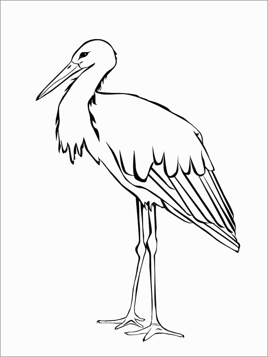 Printable Stork Coloring Page