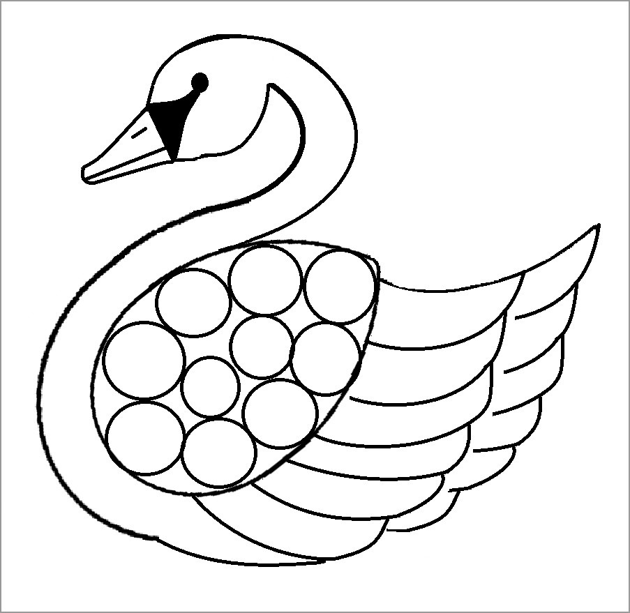 Printable Swan Coloring Page for Kids