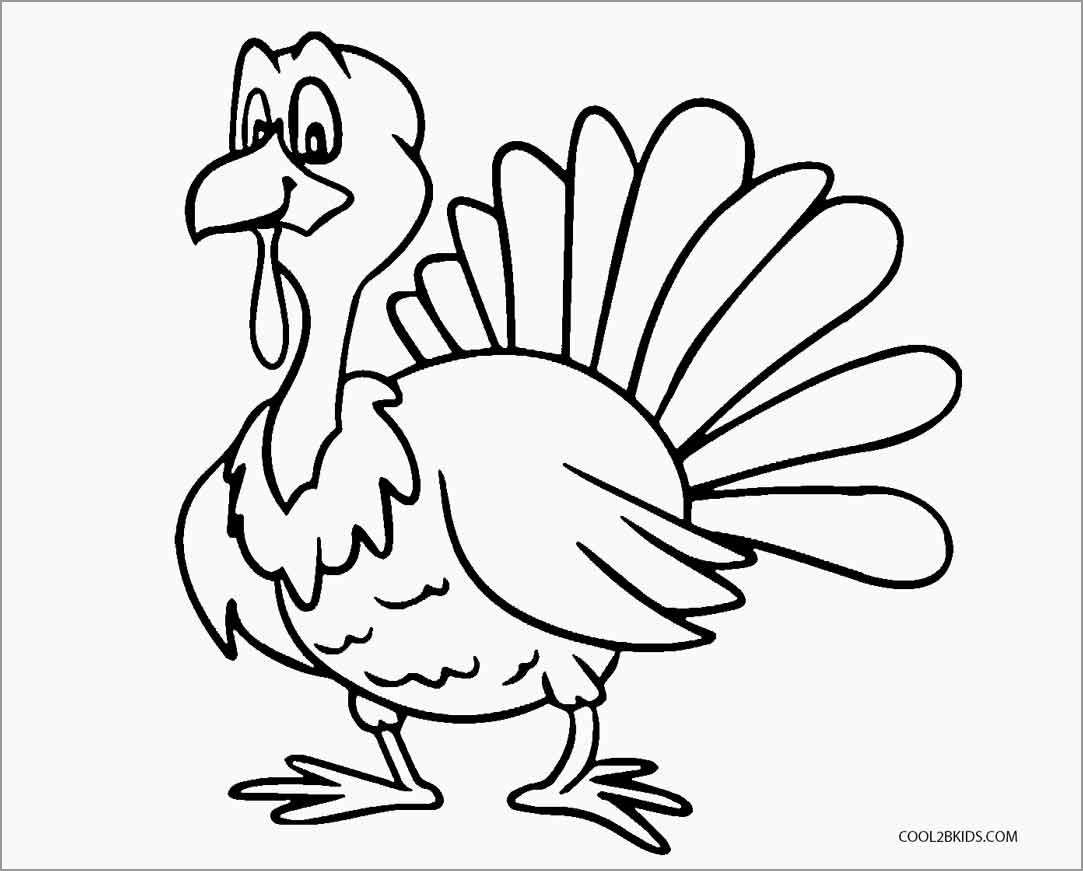 Printable Turkey Coloring Page for Kids   ColoringBay
