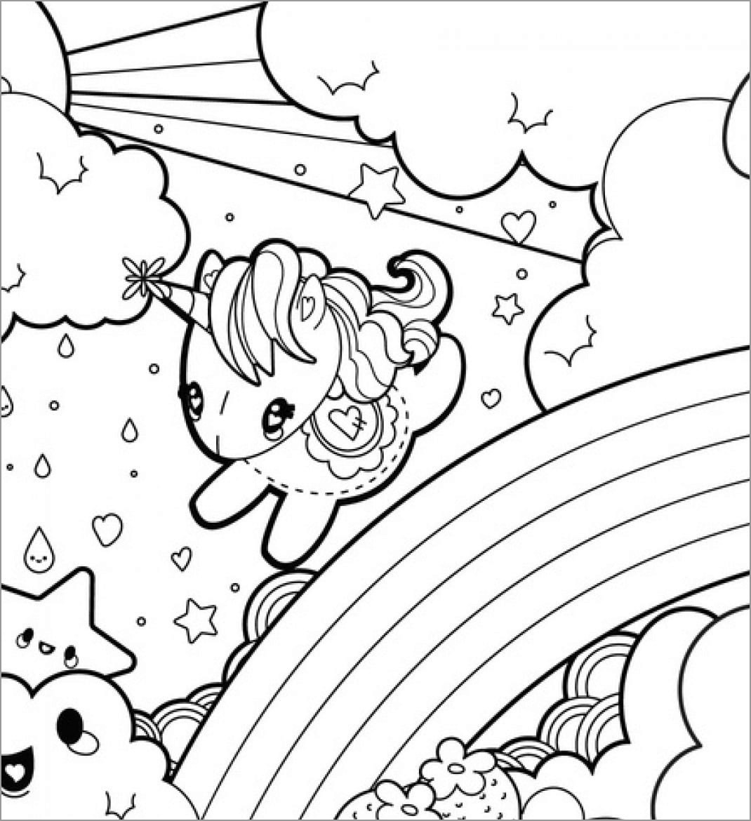 Unicorn Coloring Page to Print   ColoringBay