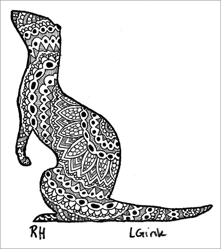 Printable Weasel Coloring Page for Adult