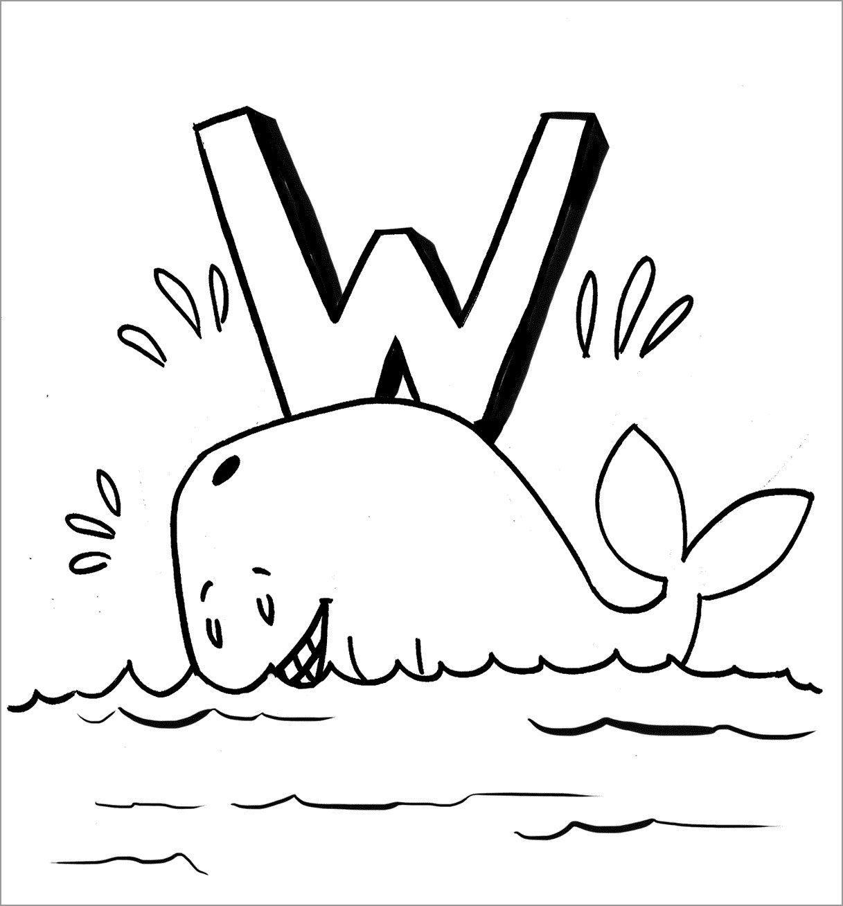 Printable Whale Coloring Page for Kids