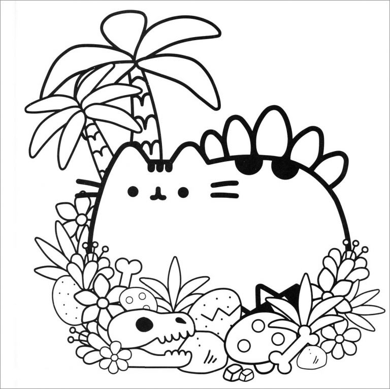 Pusheen Dragon Coloring Page - ColoringBay