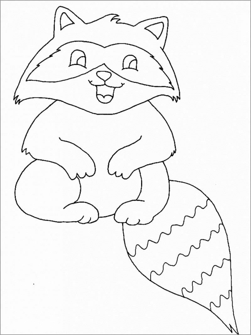 Raccoon Coloring Page for Kids