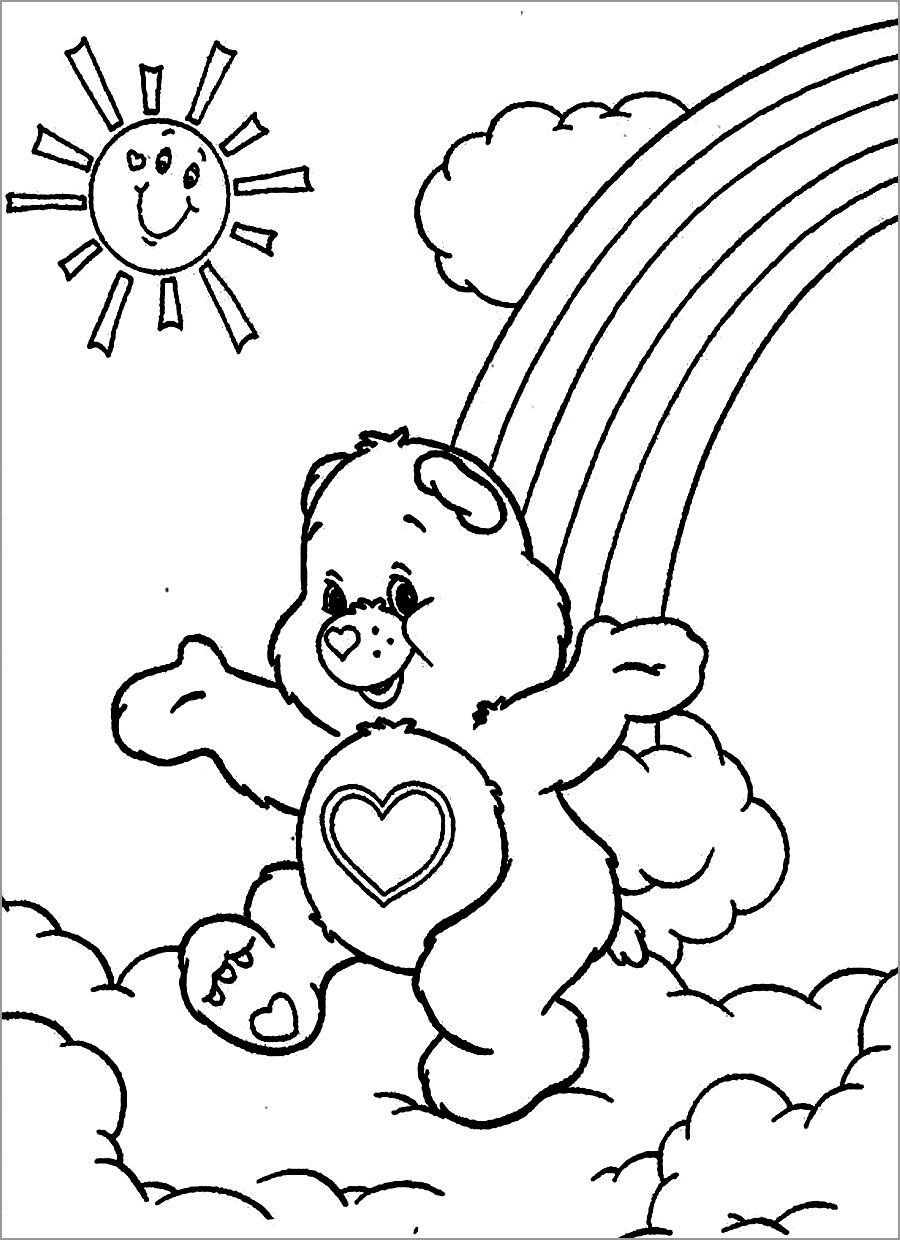 Rainbow Care Bear Coloring Page