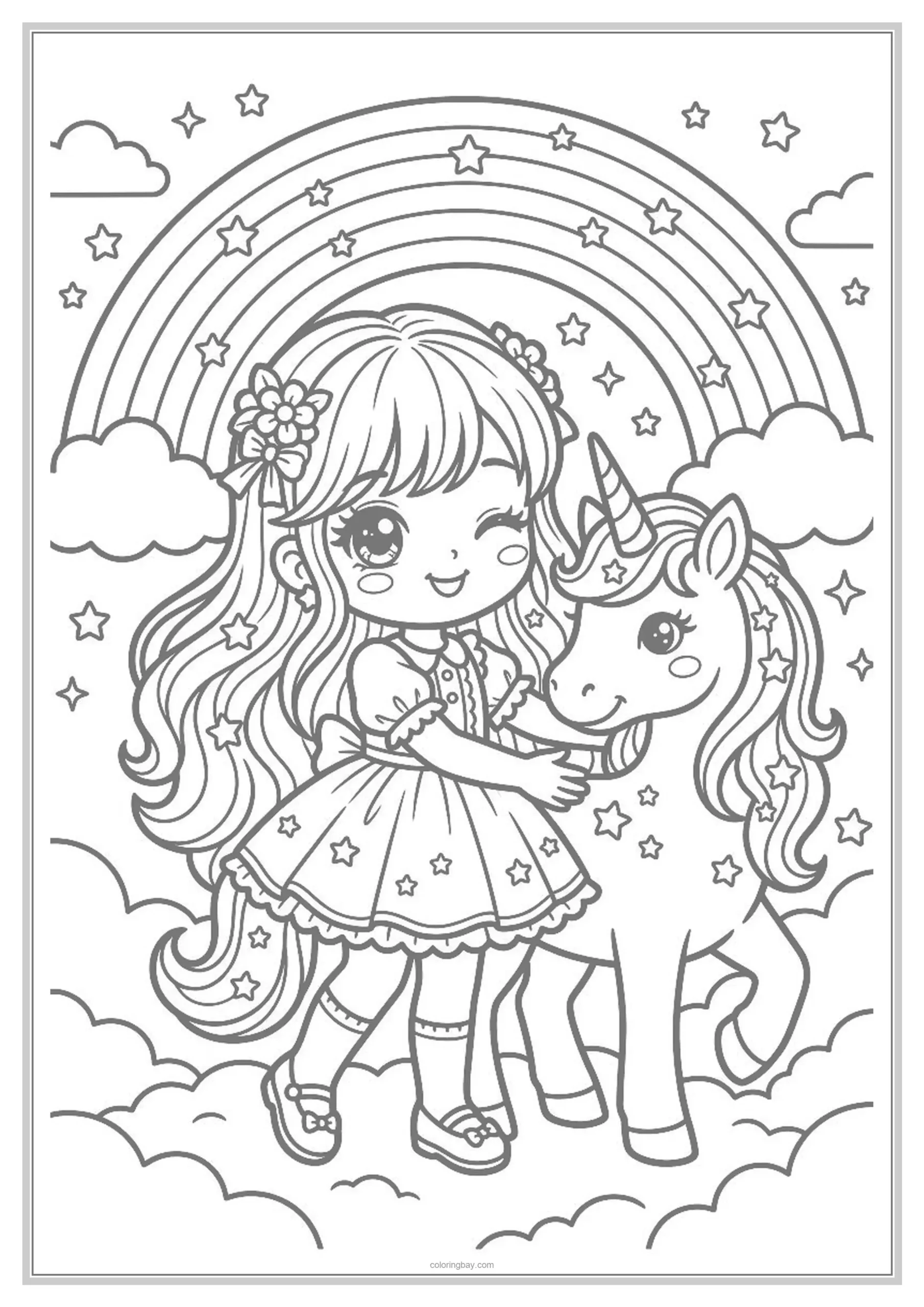 rainbow unicorn coloring page for adult rainbow unicorn coloring page for adult