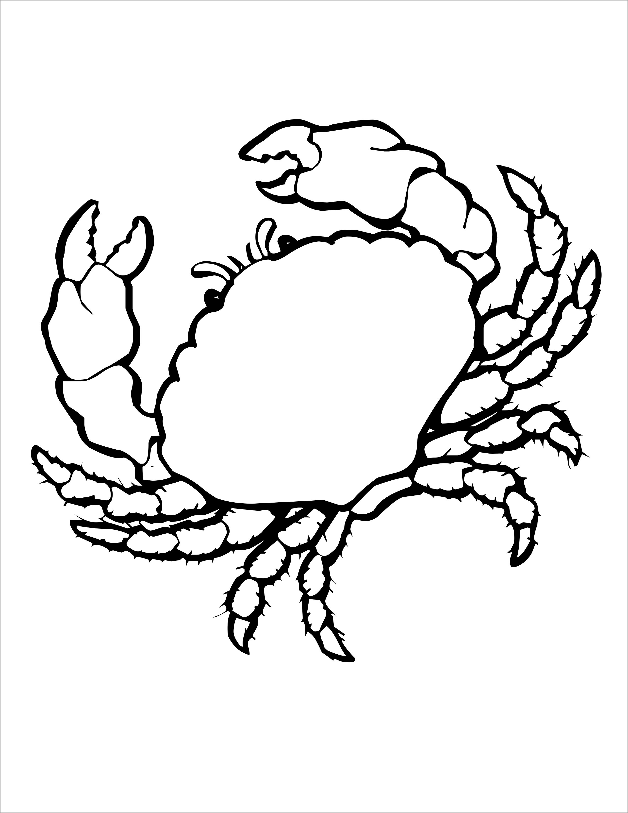 Realistic Crab Coloring Page to Print