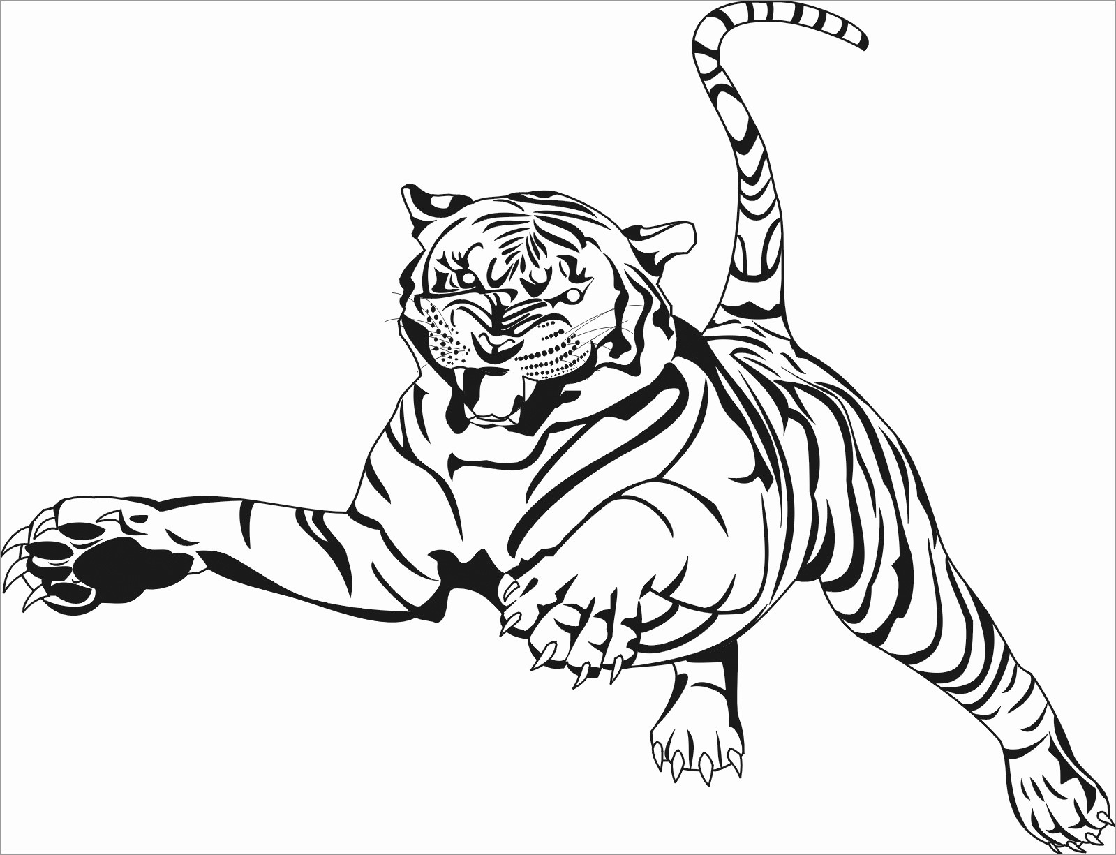 Realistic Tiger Coloring Page