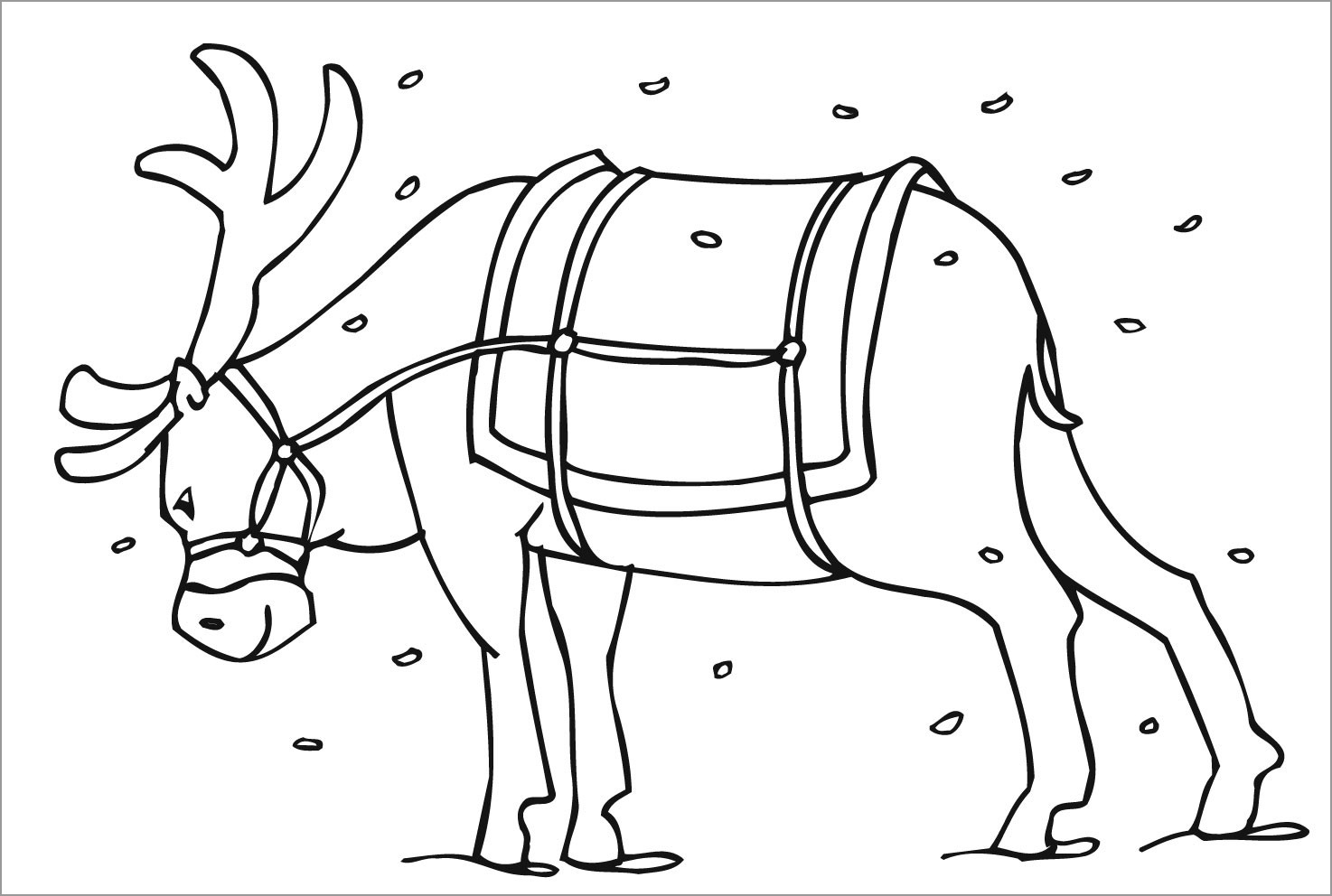 Reindeer Coloring Pages for Preschoolers
