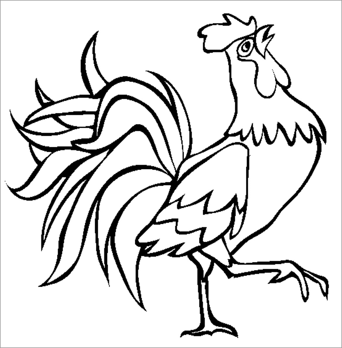 Rooster Picture Coloring Page