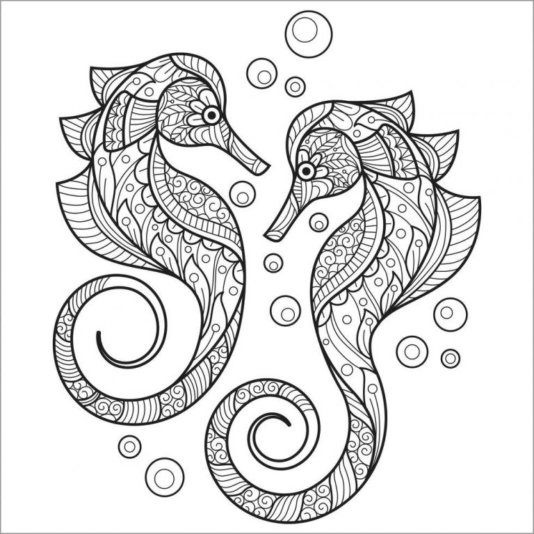 Seahorse Coloring Pages - ColoringBay