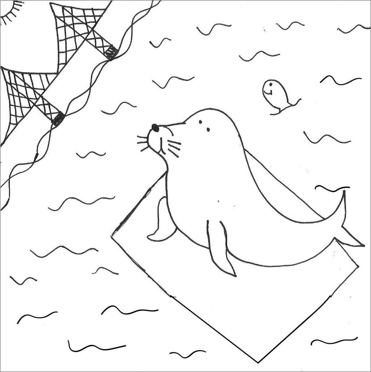 Seal Coloring Pages for Preschoolers