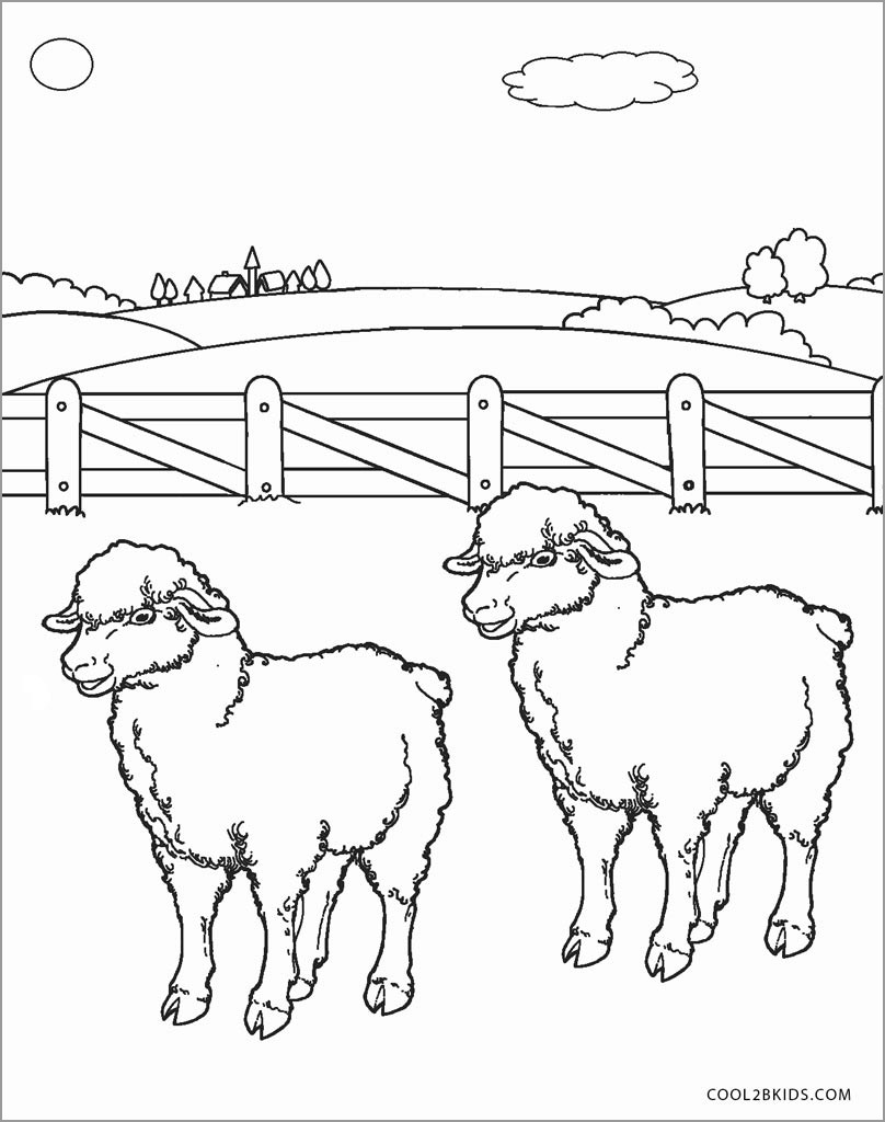 Sheep Coloring Pages for Preschool