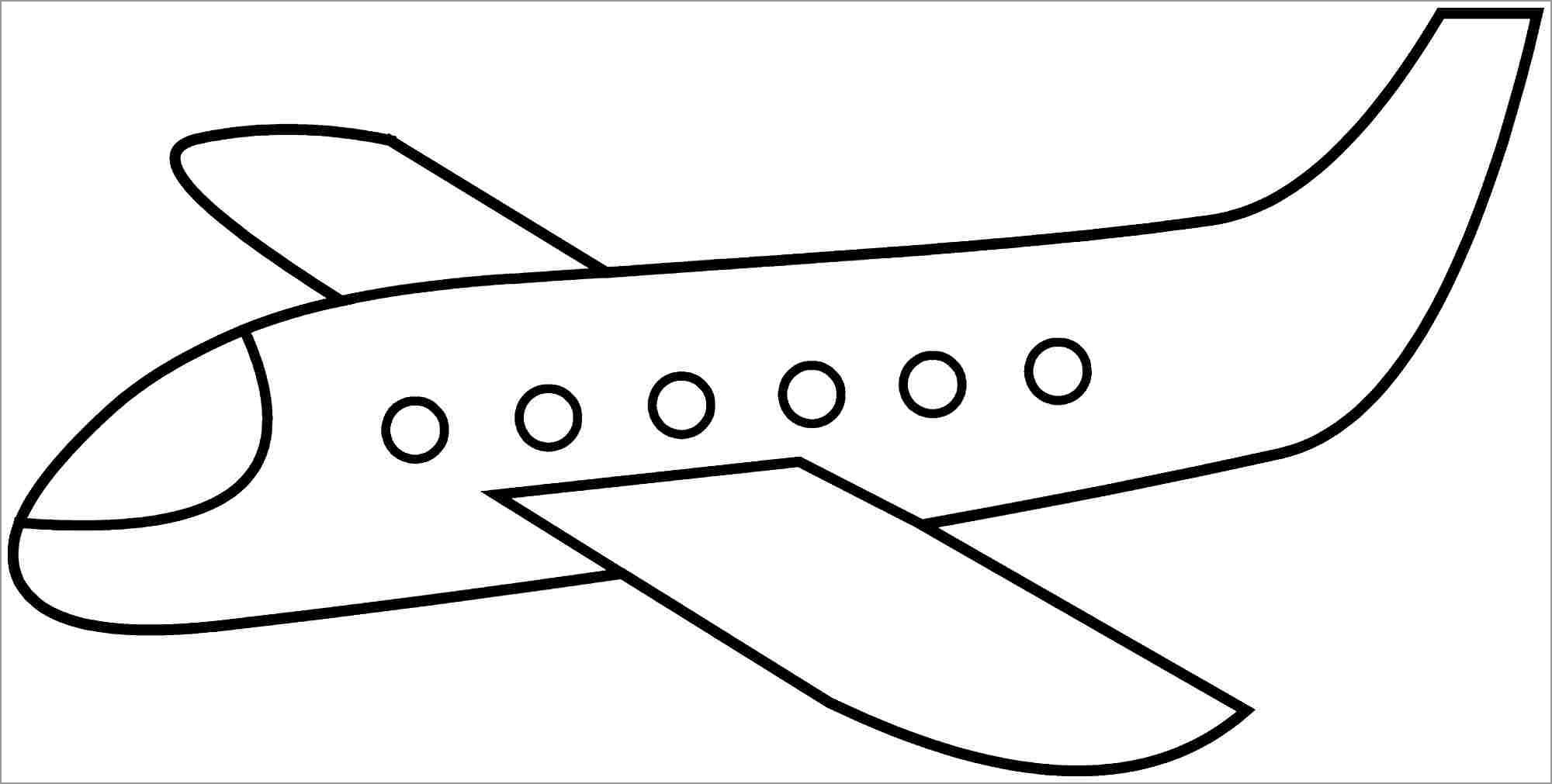 Simple Airplane Coloring Page for Kids
