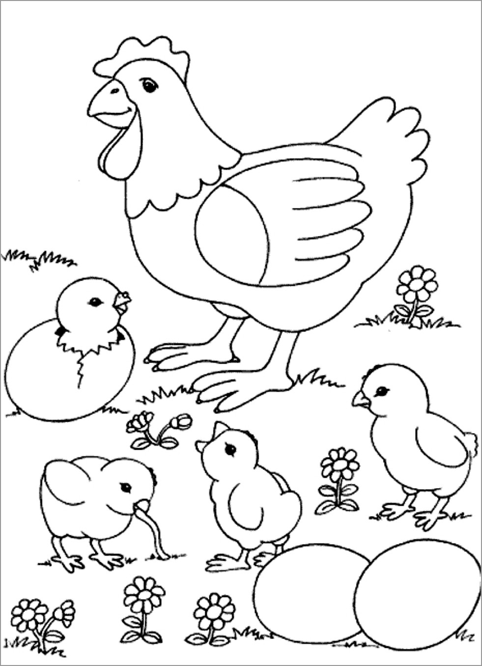 Chicken Coloring Pages - ColoringBay