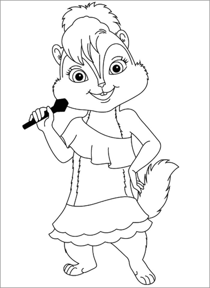 Singing Brittany - Alvin and the Chipmunks Coloring Pages