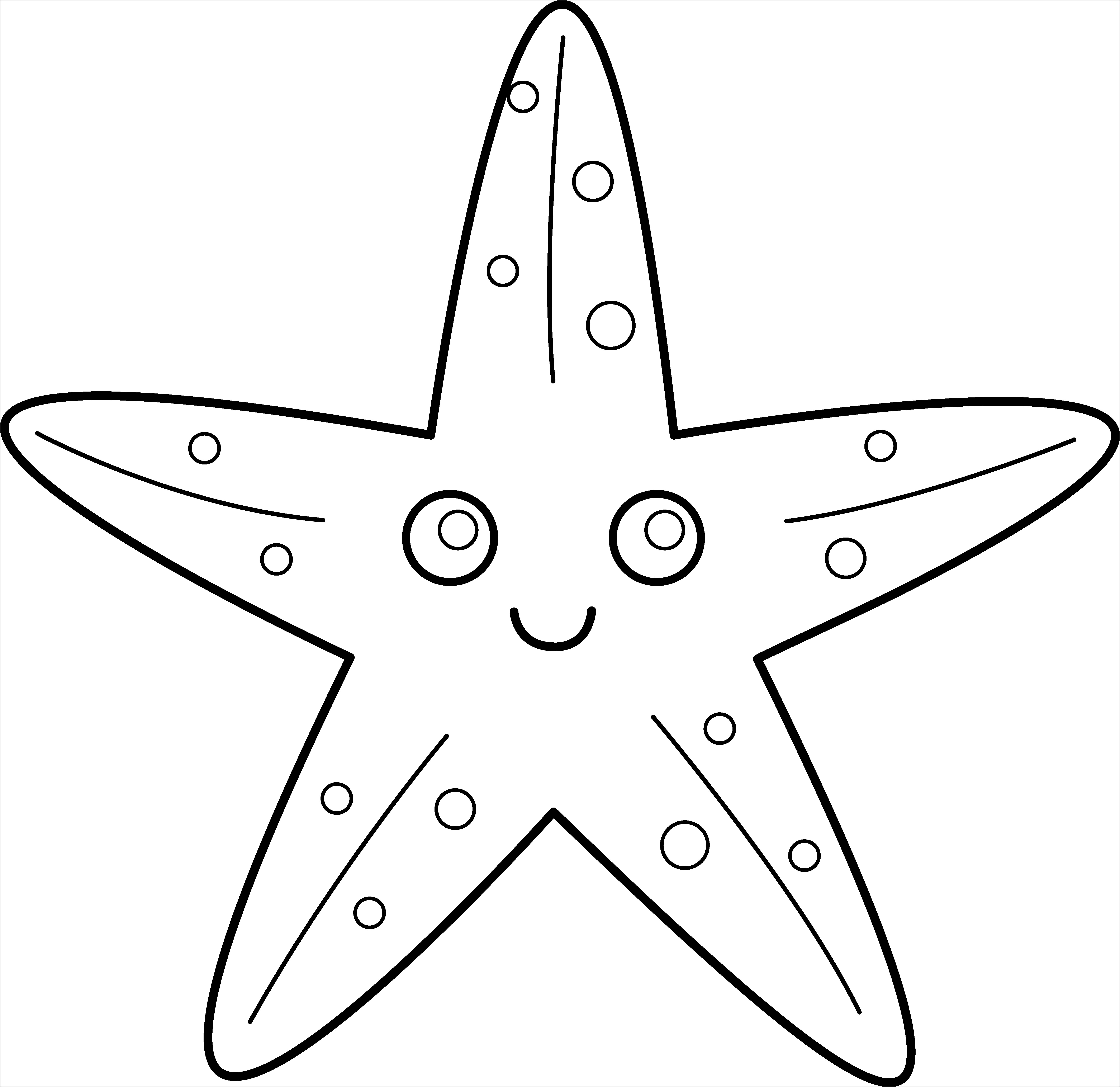Starfish Coloring Page for Kids
