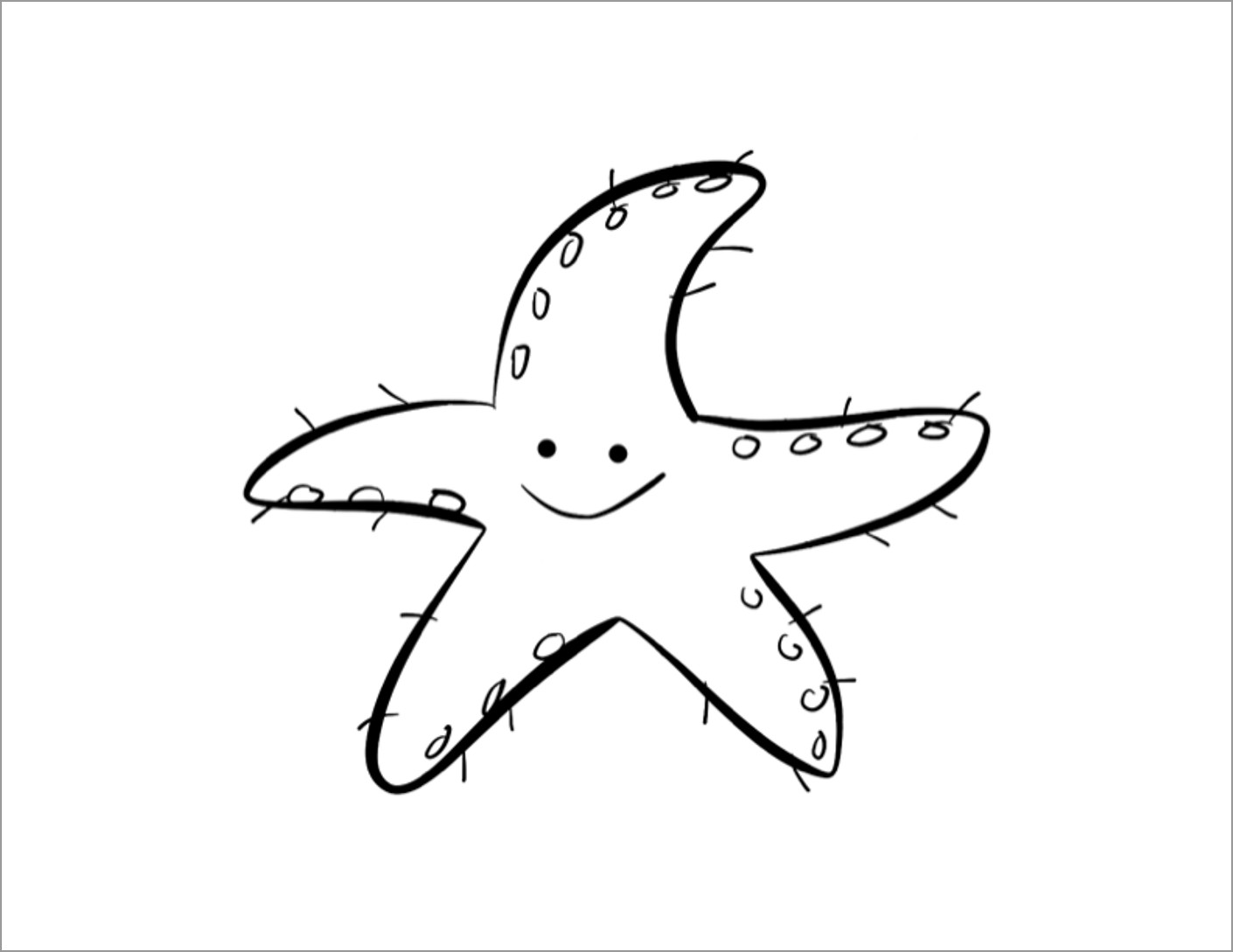 Starfish Coloring Pages for Preschoolers