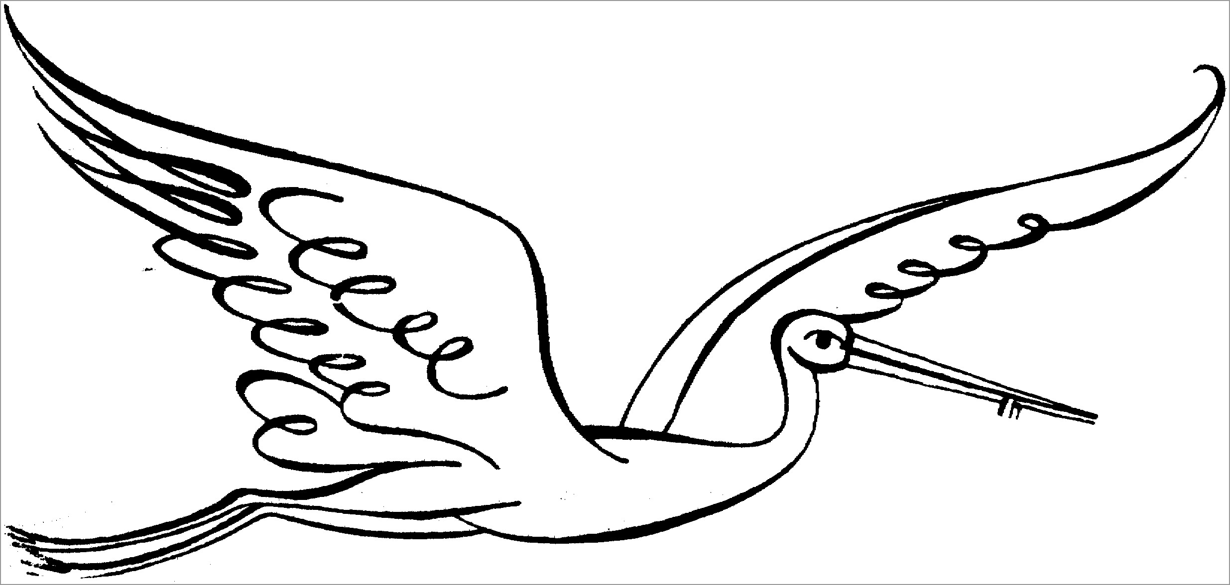 Stork Flying Coloring Page for Kids