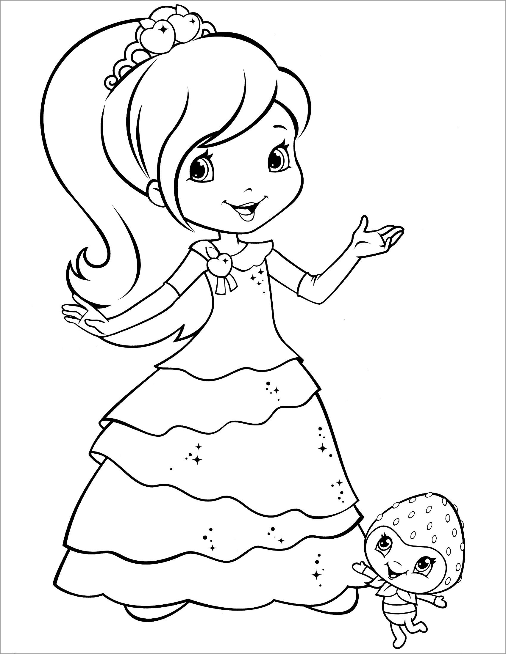 Strawberry Shortcake Coloring Page for Kindergarten