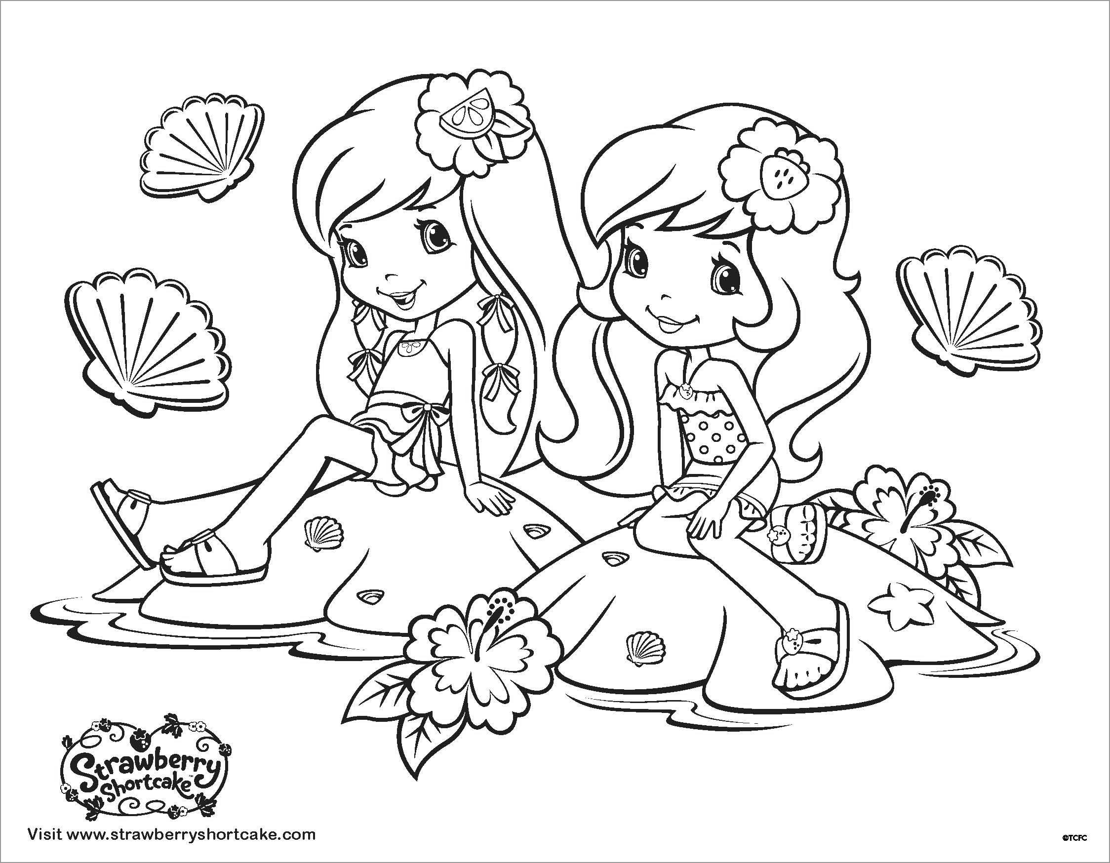 Strawberry Shortcake Coloring Page Summer
