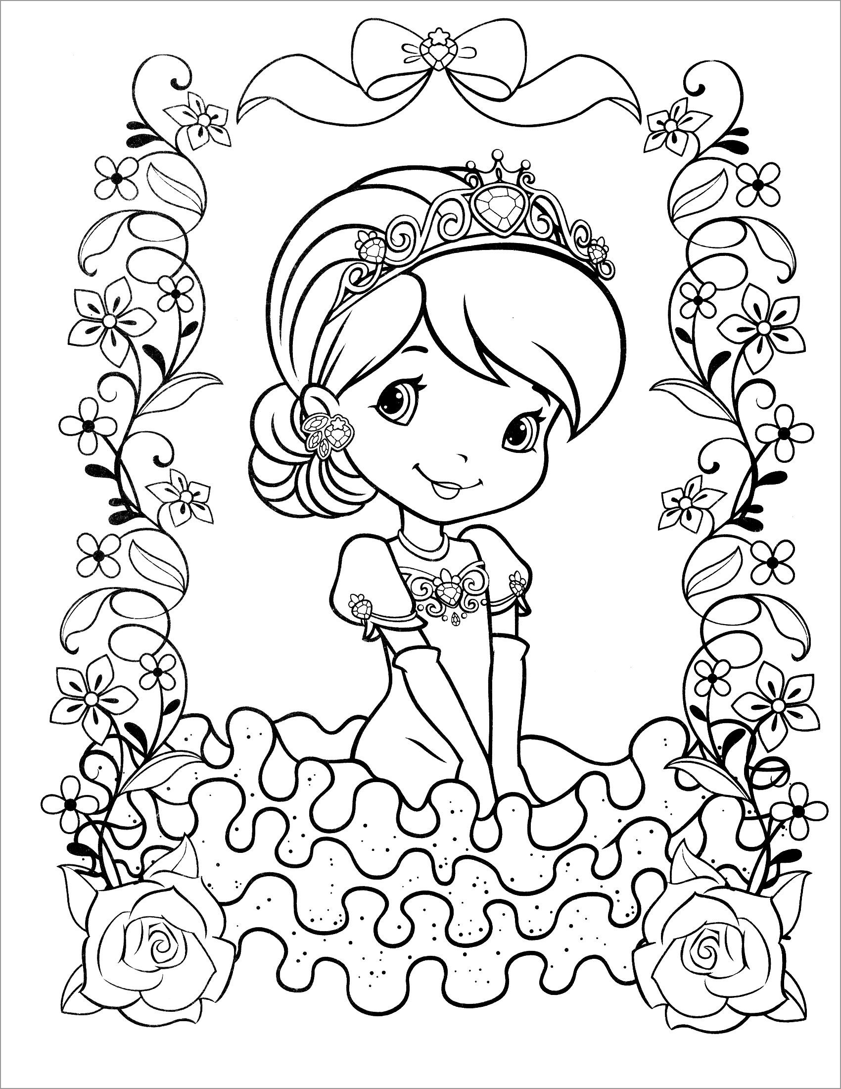 Strawberry Shortcake Coloring Pages Printable   ColoringBay