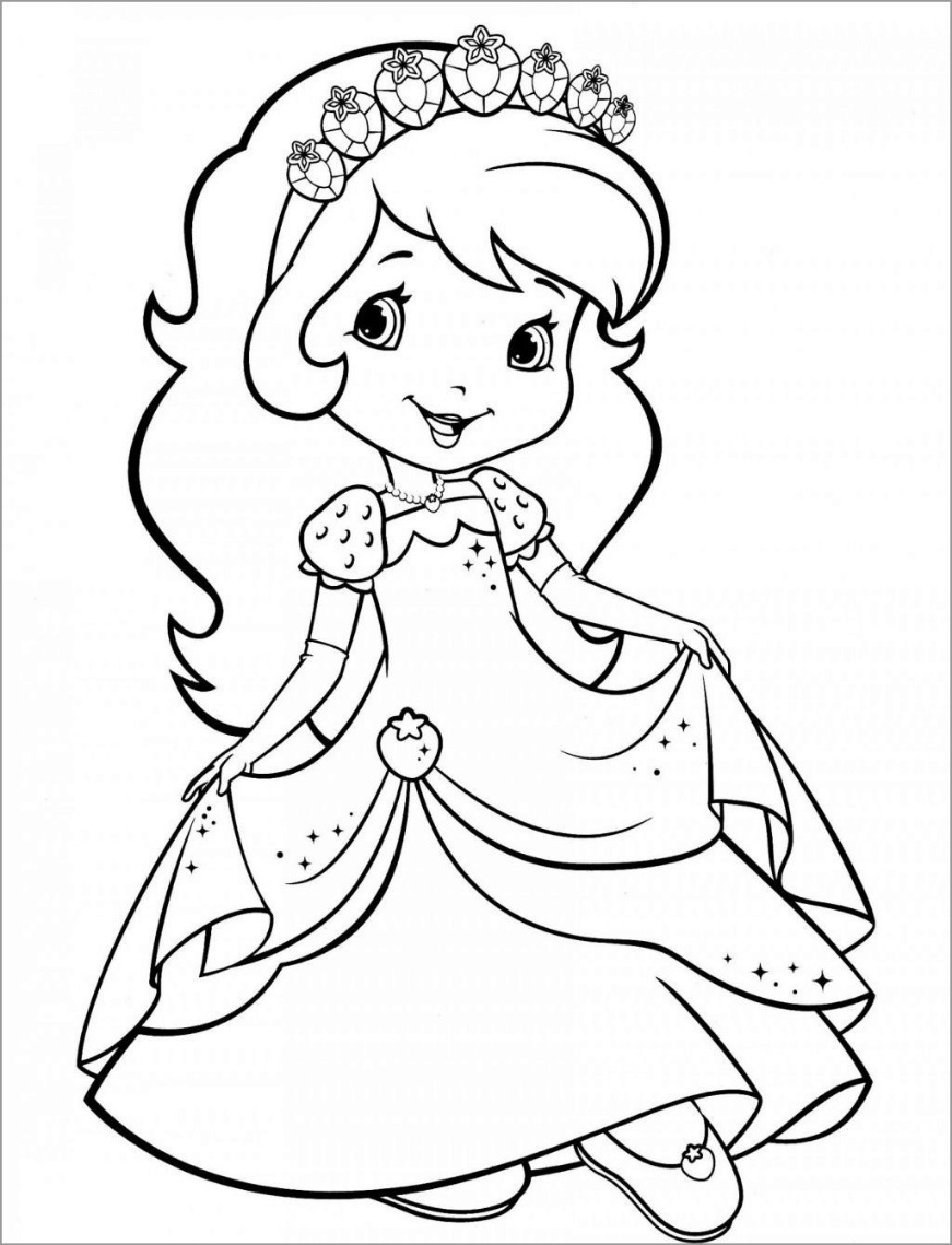 Strawberry Shortcake Princess Coloring Page   ColoringBay
