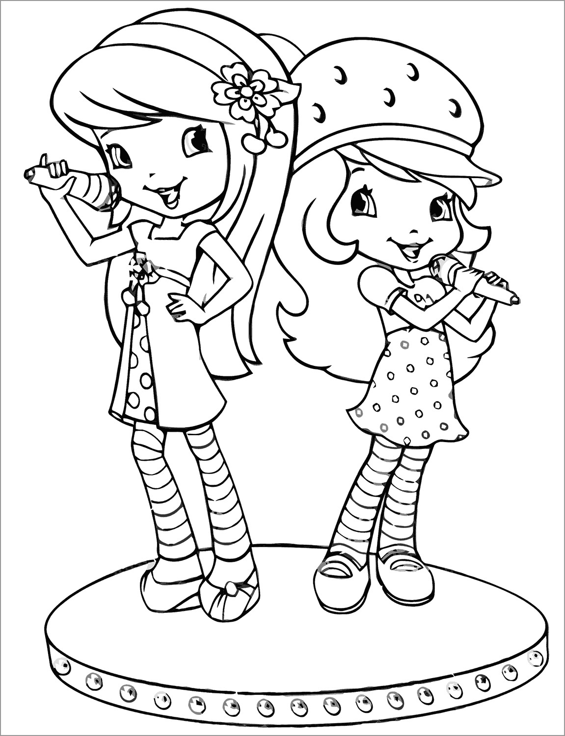 Strawberry Shortcake Singing Coloring Pages