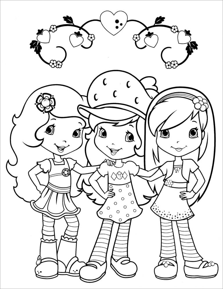 Strawberry Shortcake with Friends Coloring Page - ColoringBay