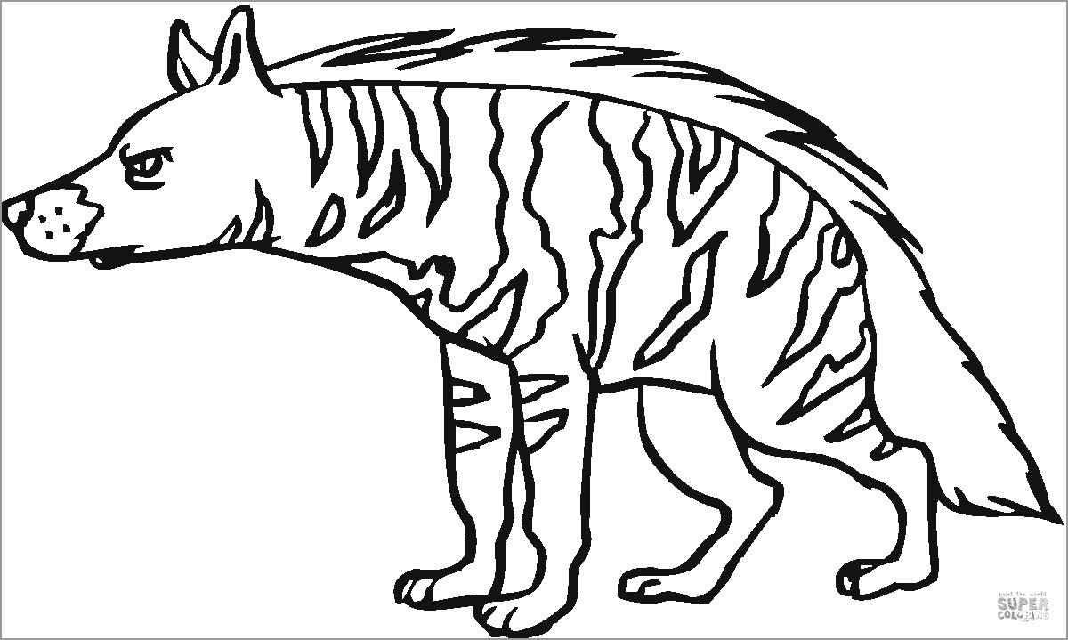 Striped Hyena Coloring Page