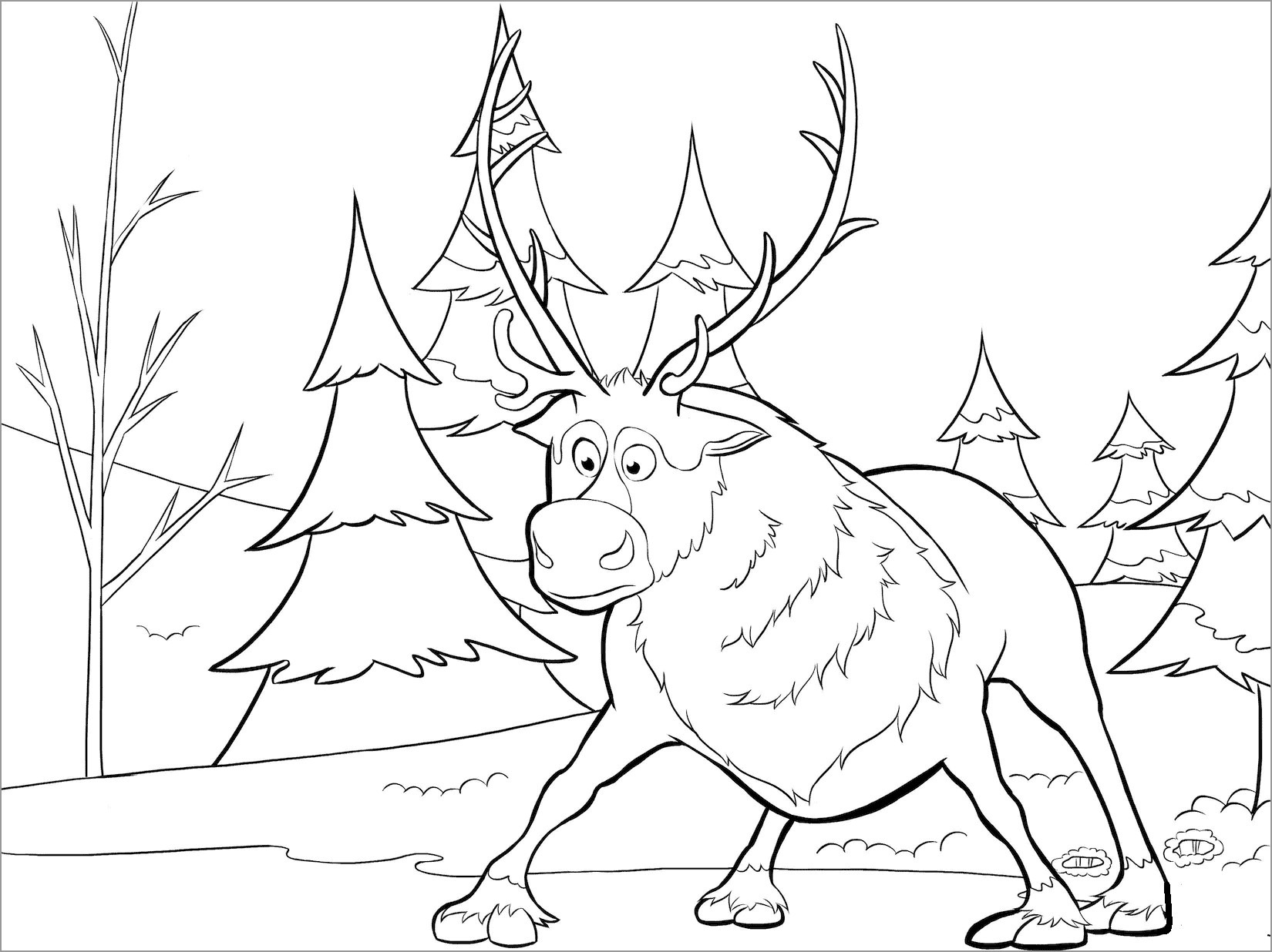 Sven Frozen Coloring Page