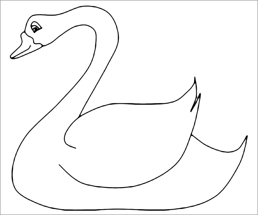 Swan Coloring Page for Kindergarten