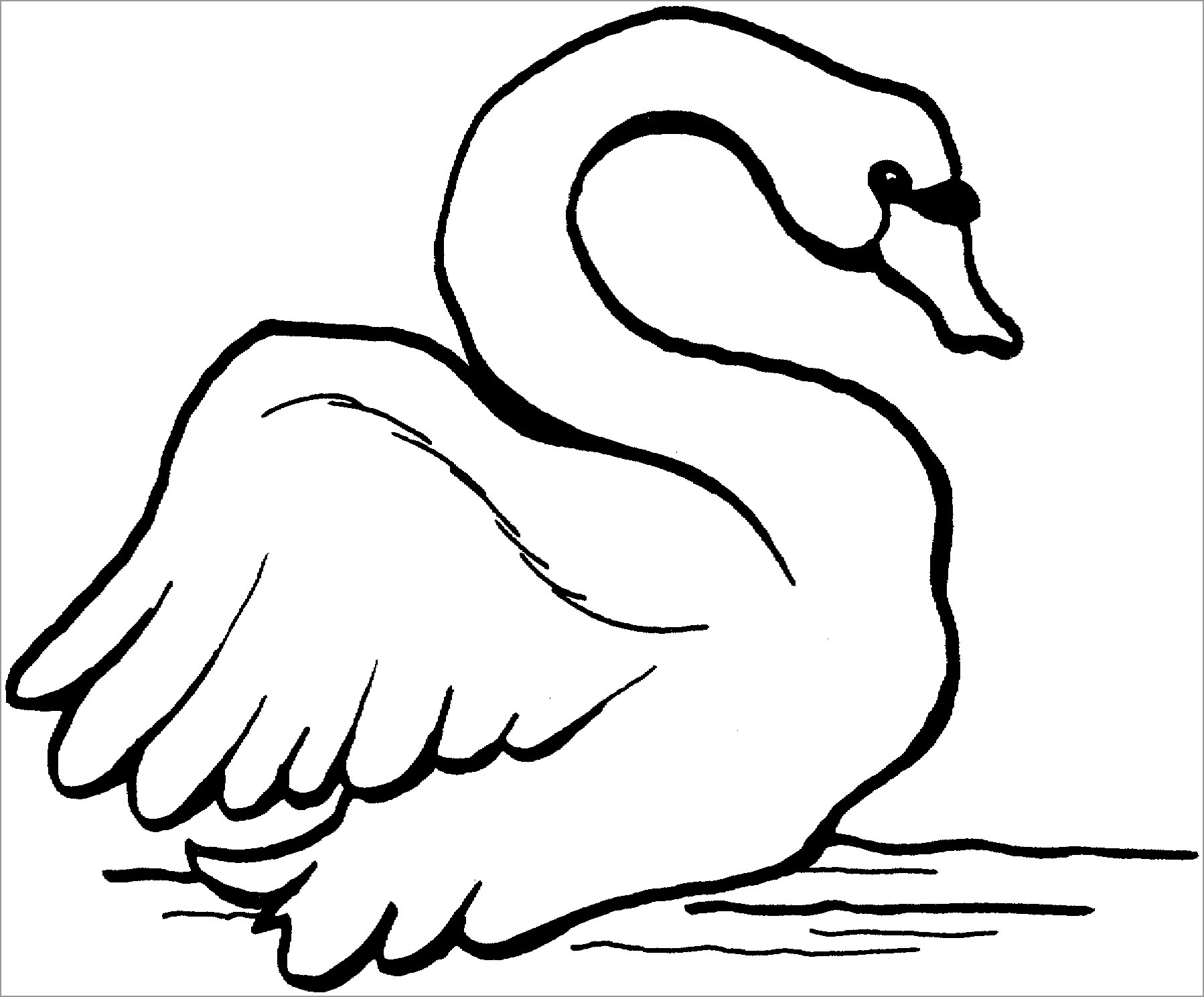 Swan Coloring Page for Preschool