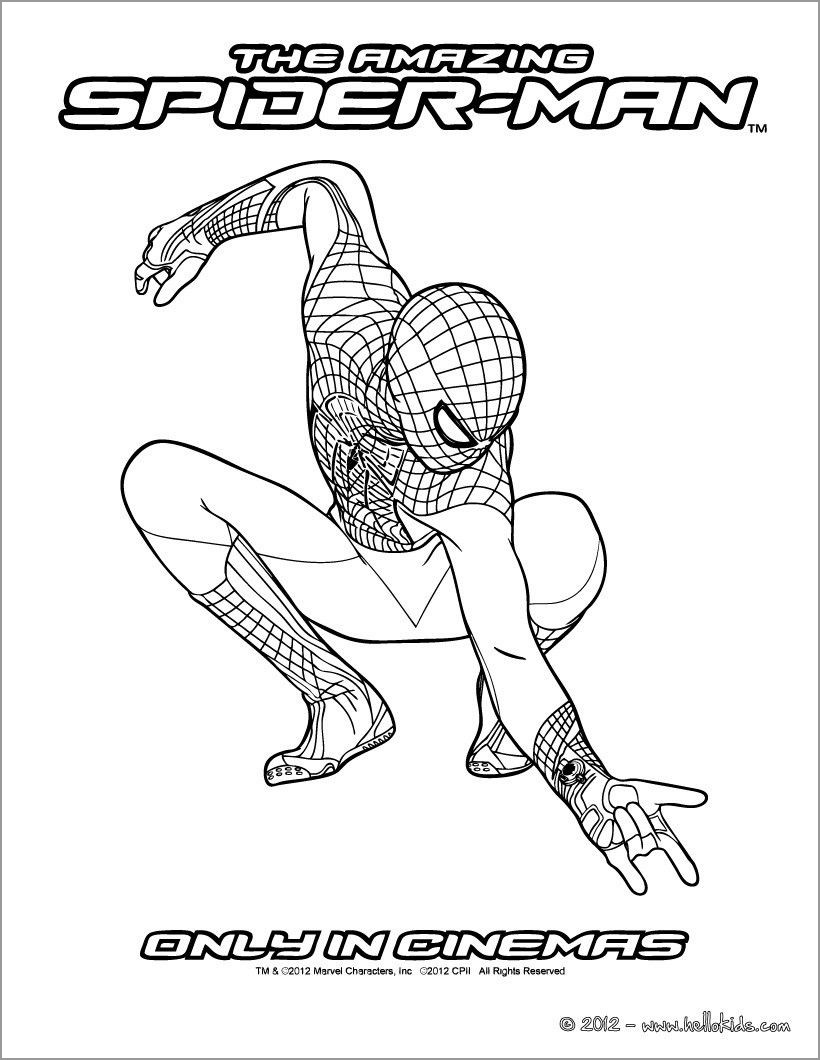 The Amazing Spiderman Coloring Page for Kids