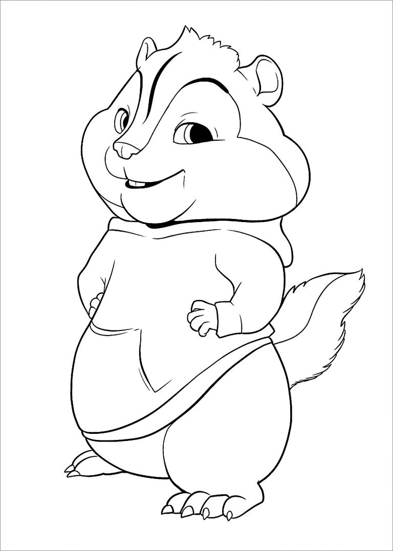 Theodore – Alvin and the Chipmunks Coloring Page - ColoringBay