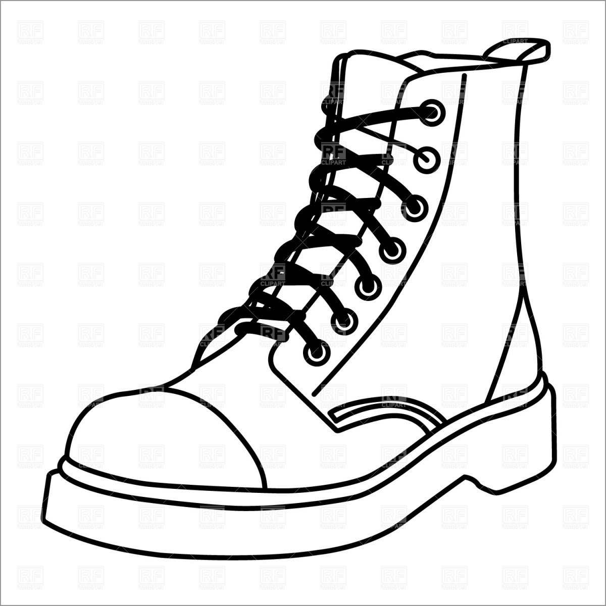 Work Boots Coloring Page