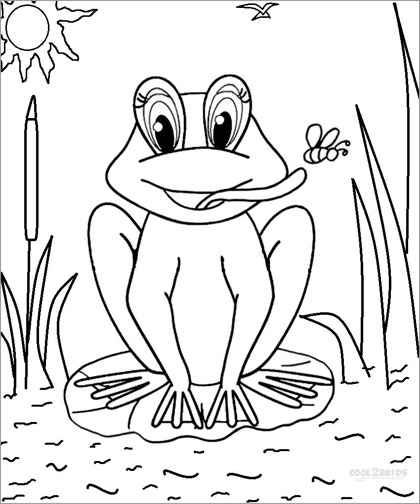 Toad Coloring Pages for Kindergarten