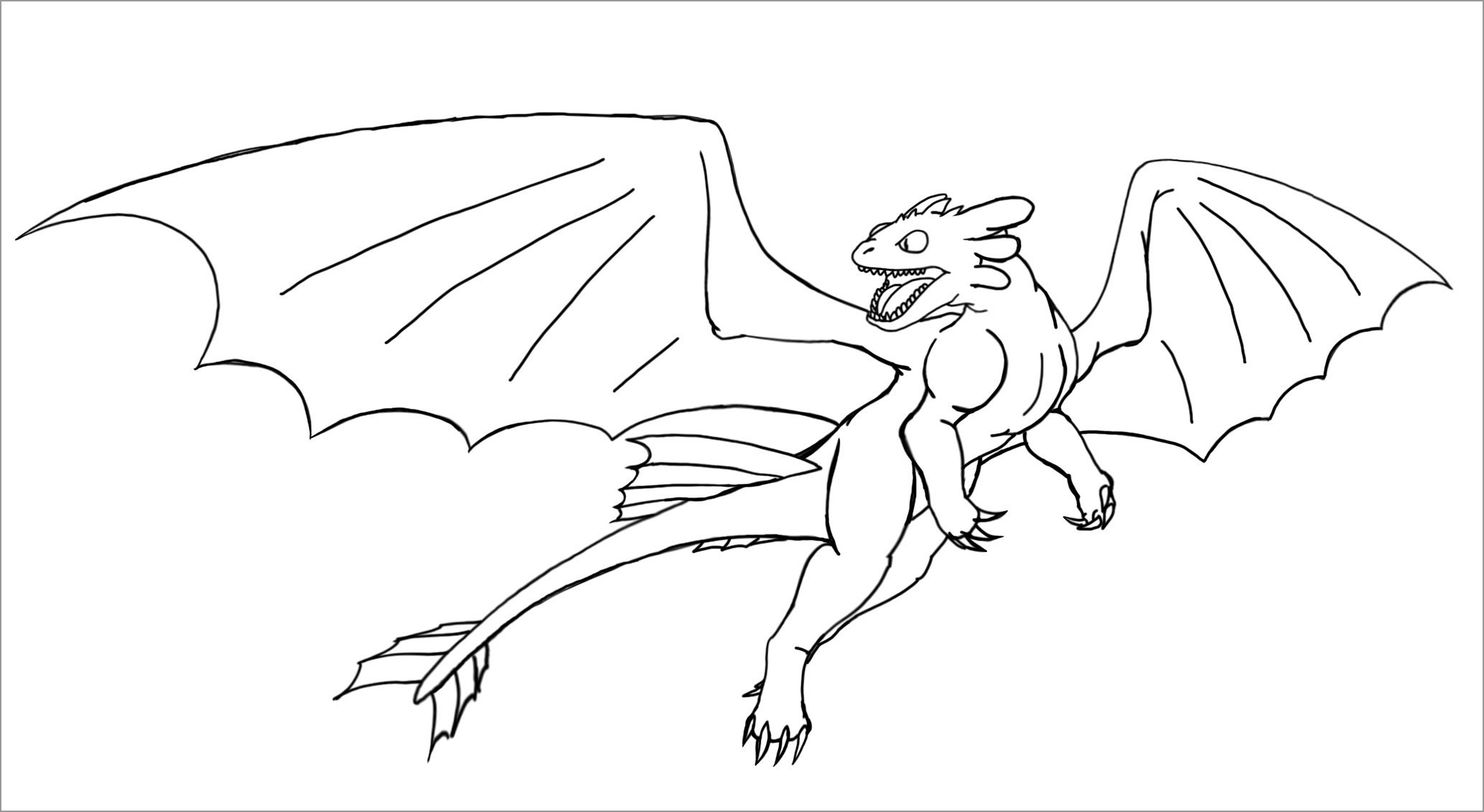 Toothless How to Train Your Dragon Coloring Page - ColoringBay